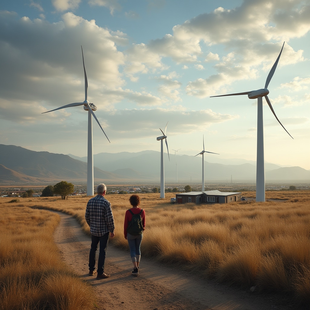 Wind turbines in community setting